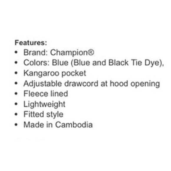 Champion Blue Tie-Dye Cotton Blend Hoodie Women's Medium - Picture 8 of 8